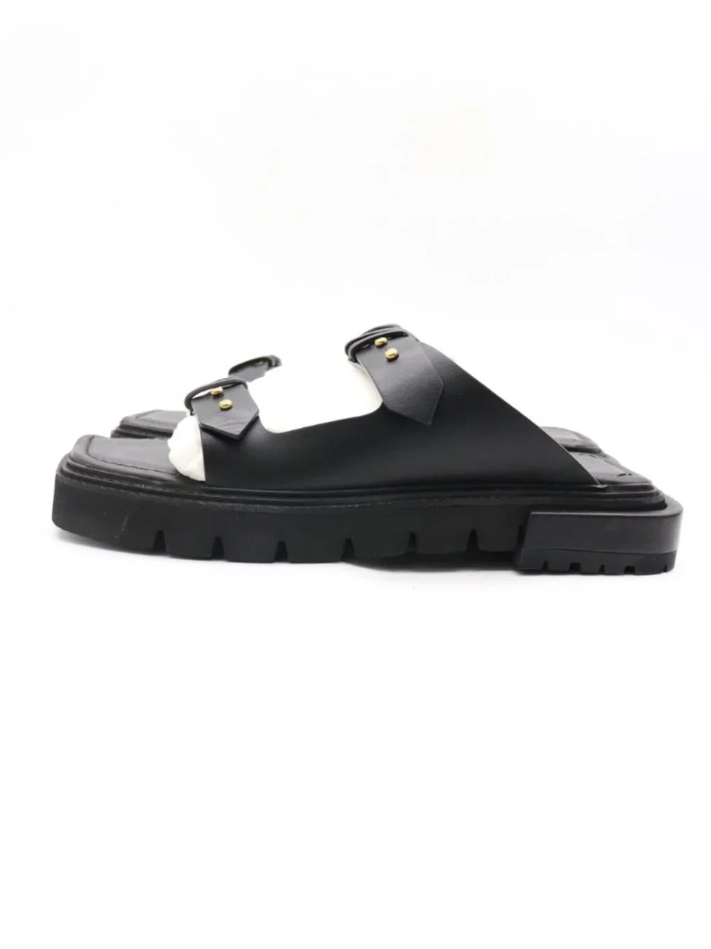 Frame LE Hayden Women's Size EU 40 Sandals Studs Modern Platform Black Leather
